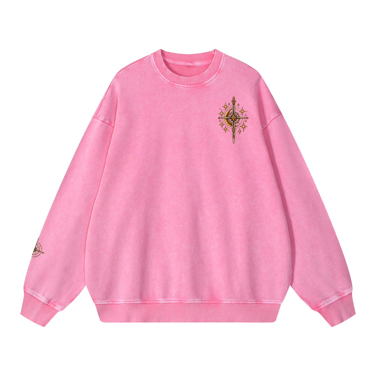 Celestial Compass | Oversized Washed Crewneck