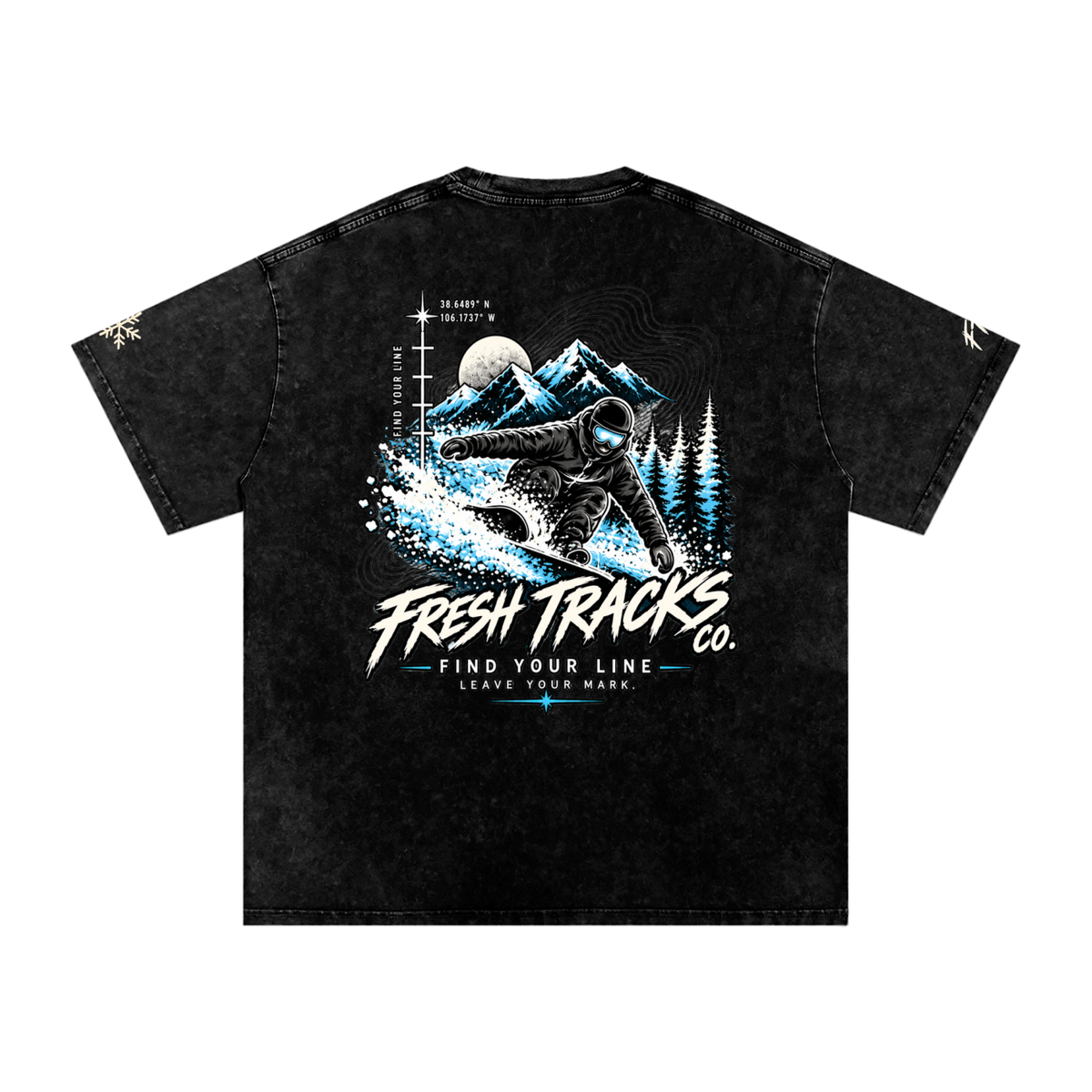 Find Your Line | Snow Washed Oversized Tee