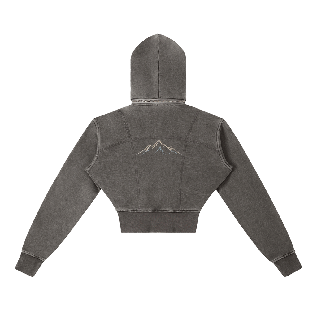 Ridge Line | Vintage Washed Cropped Zip Hoodie