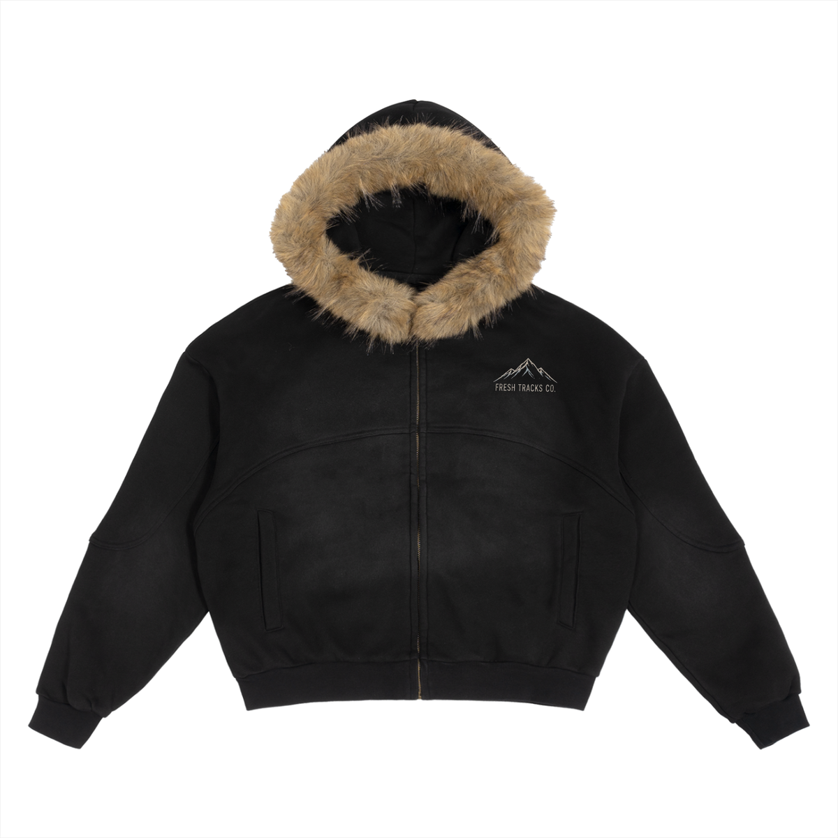 Alpine Retreat | Fur-Trimmed Boxy Zip Hoodie