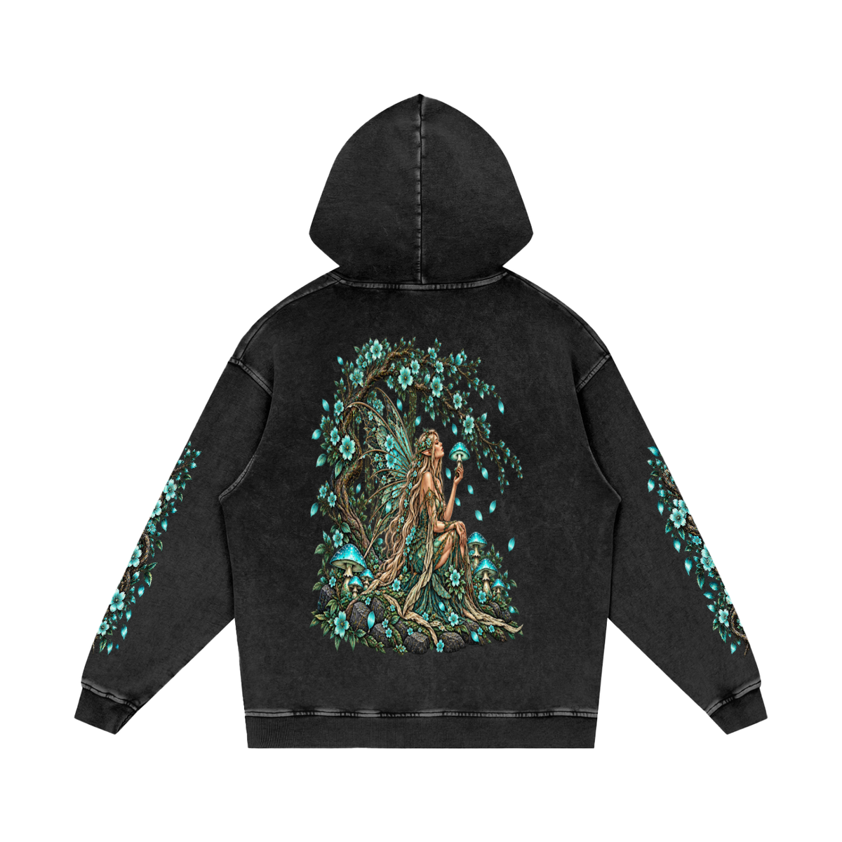 Snow Washed Loose Cotton Hoodie