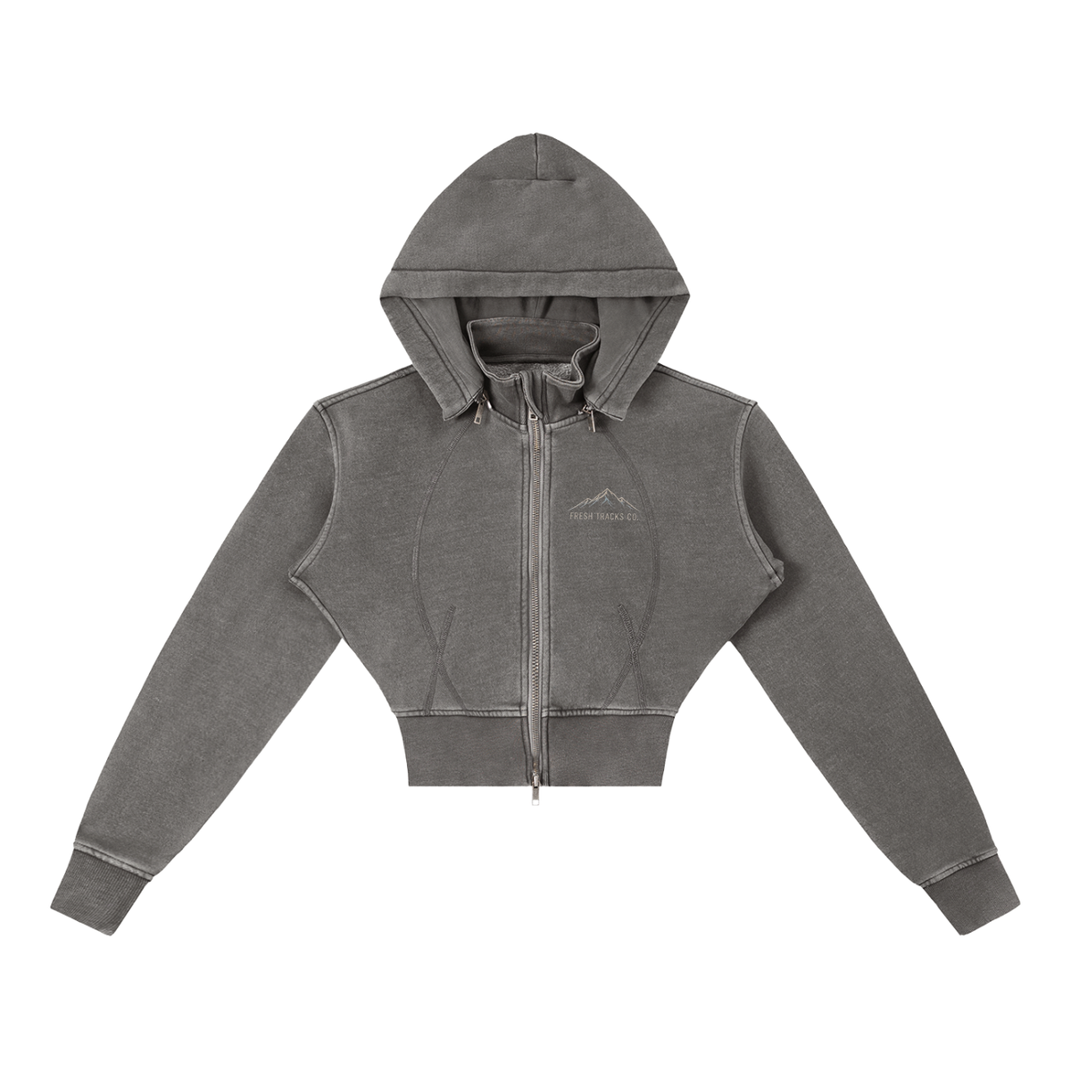 Ridge Line | Vintage Washed Cropped Zip Hoodie