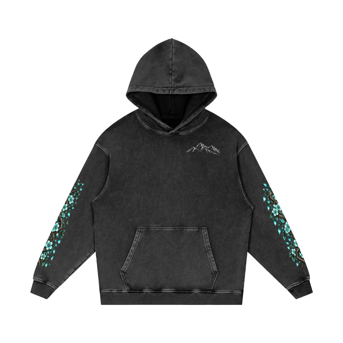 Snow Washed Loose Cotton Hoodie