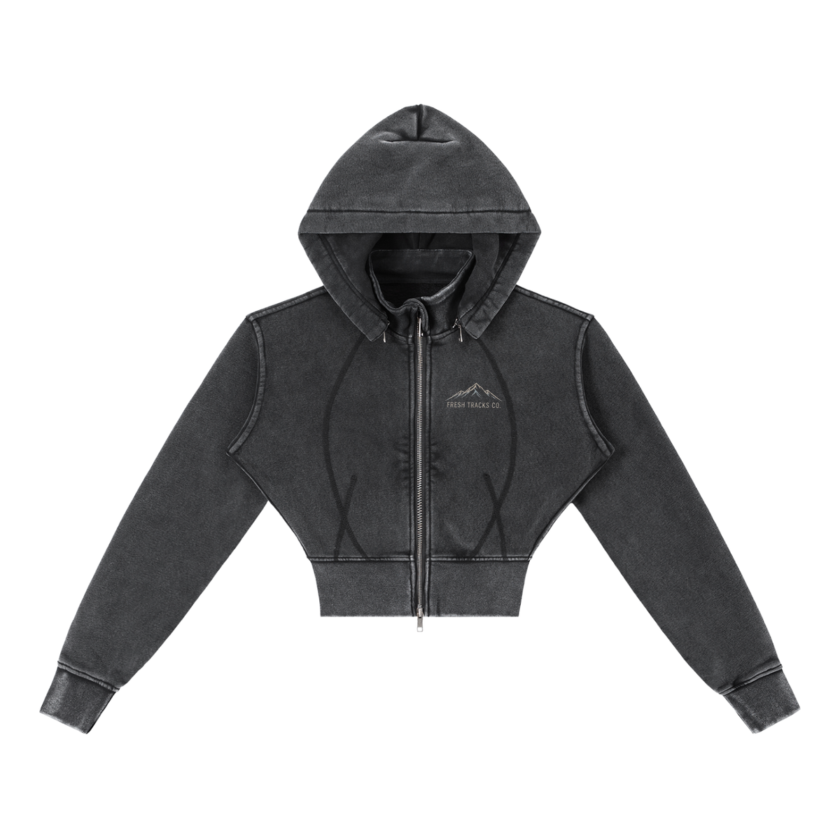 Ridge Line | Vintage Washed Cropped Zip Hoodie