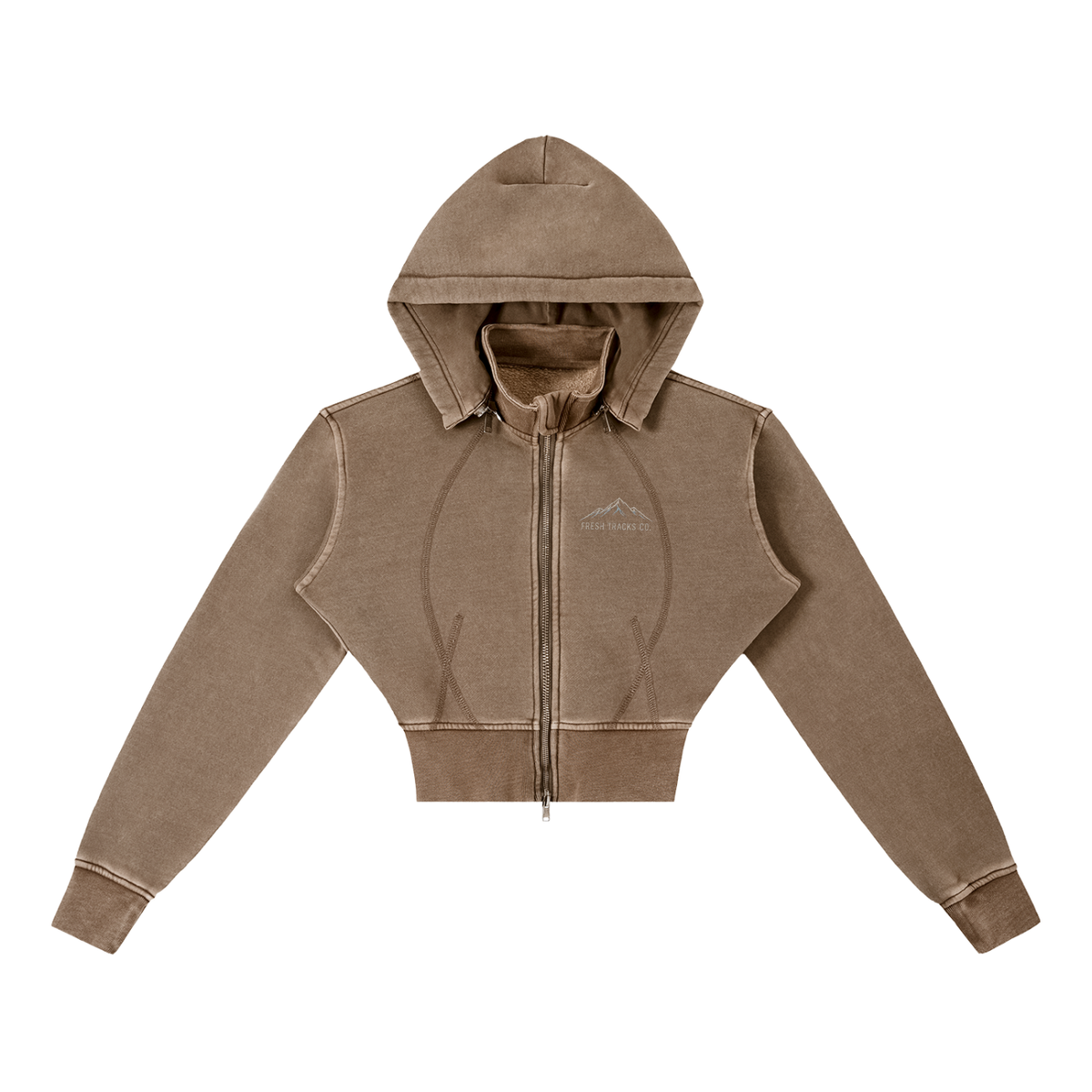 Ridge Line | Vintage Washed Cropped Zip Hoodie