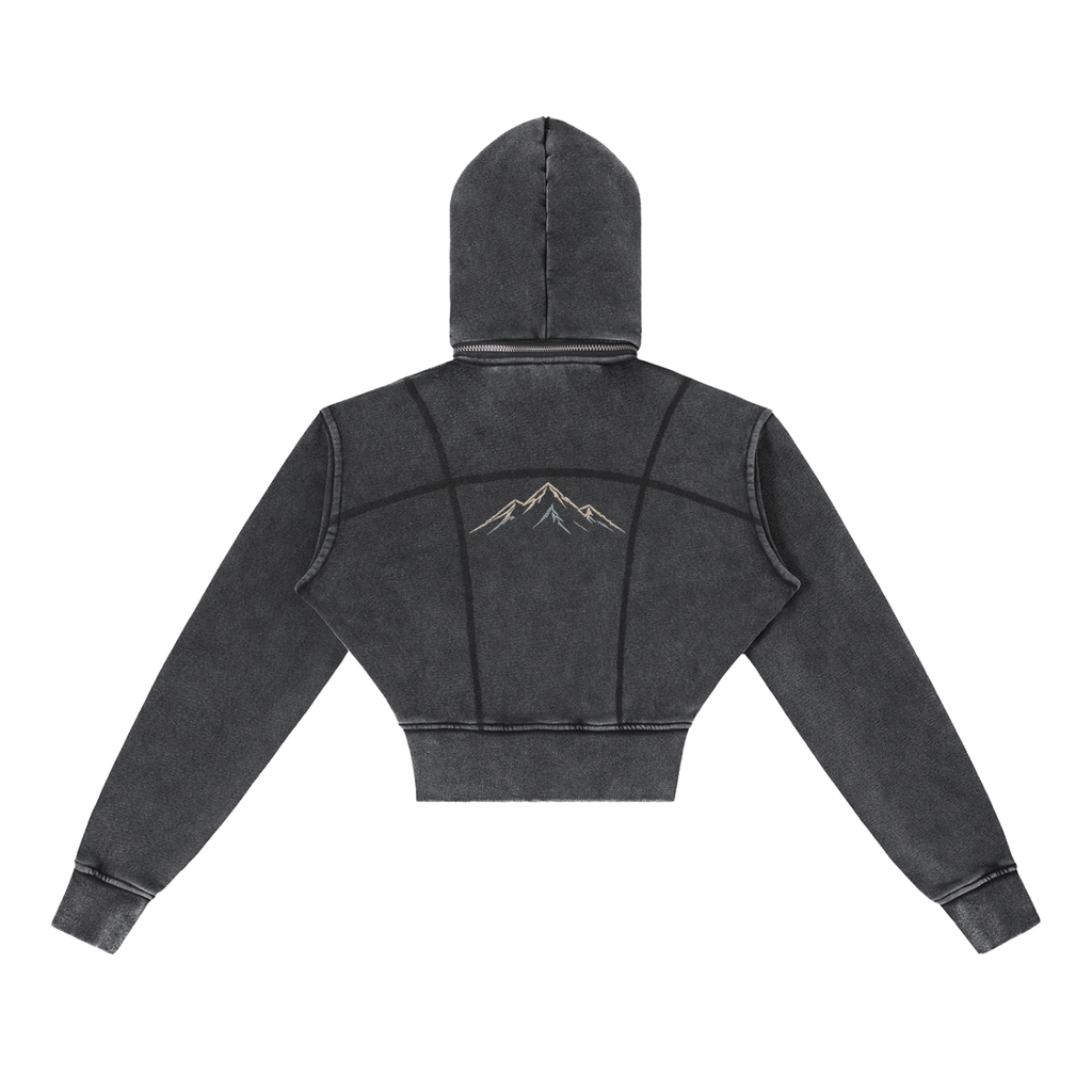 Ridge Line | Vintage Washed Cropped Zip Hoodie