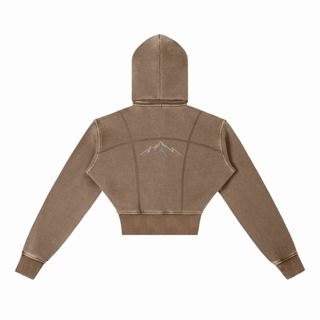 Ridge Line | Vintage Washed Cropped Zip Hoodie